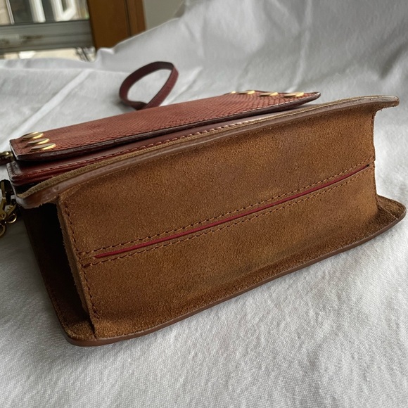 HAMMITT Jeffrey Cardiff Cranberry Leather Bag with Brushed Gold Accents - Picture 6 of 11